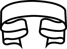 Ribbon Outline Sketch Svg Vector, Free Vectors File